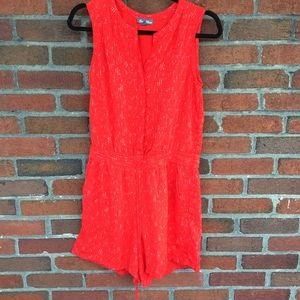 Anthropologie Red, Size 2, Fleur Bleue Romper
